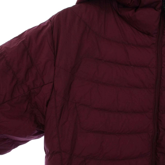 Ｌノースフェイスレディースボルドー濃い赤ニットダウンベストジャケット ノースフェイス ダウンベスト 700FP ホワイトレーベル S 赤 ニット