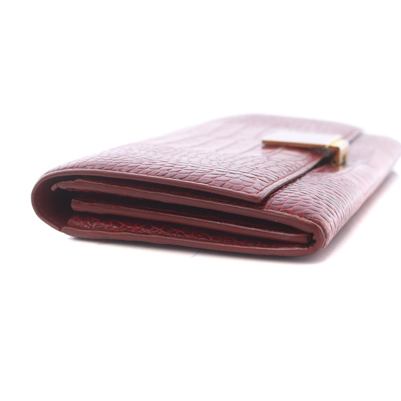 SMYTHSON 長財布 クロコ型押し スマイソン SMYTHSON 長財布 二つ折り クロコ型押しレザー 赤