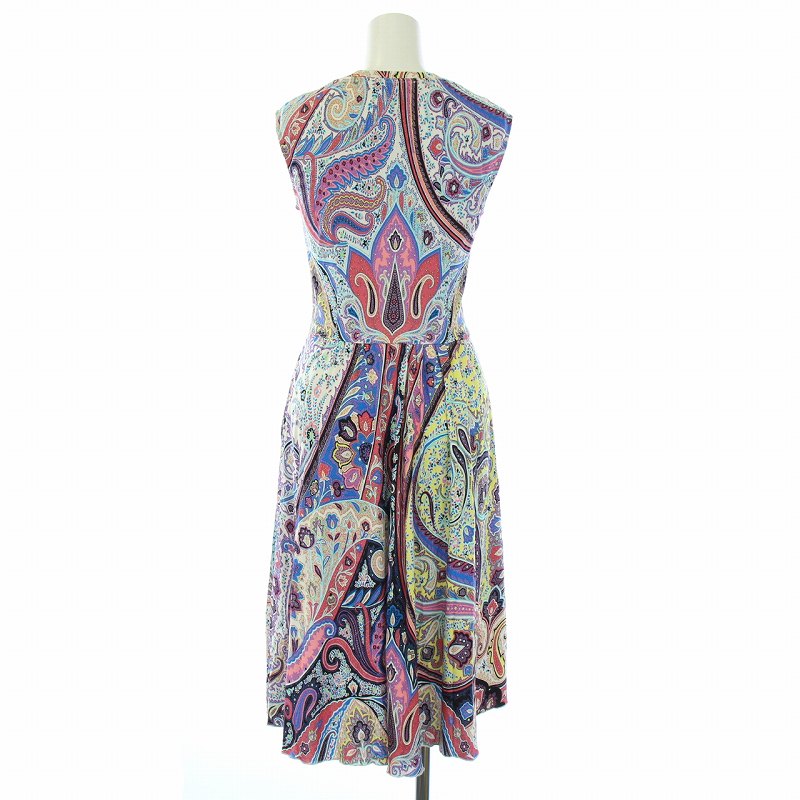エトロ ETRO 18SS ワンピース ロング ノースリーブ ペイズリー柄 38 S 