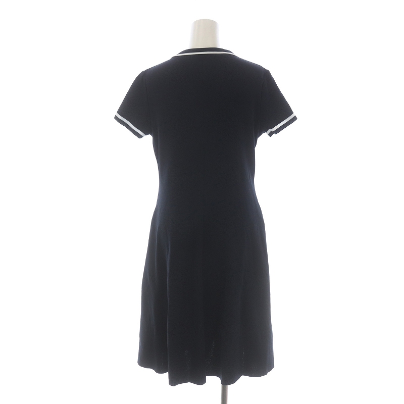 ルネ Rene 半袖ニットワンピース ネイビー 34 まる 