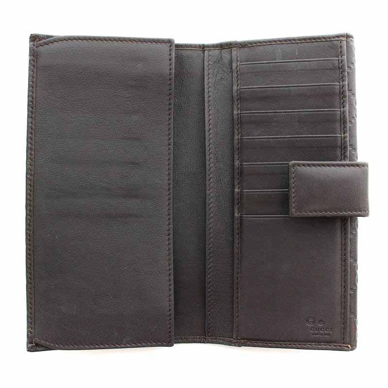 グッチ GUCCI 長財布 二つ折り レザー グッチシマ 黒 ブラック 231841