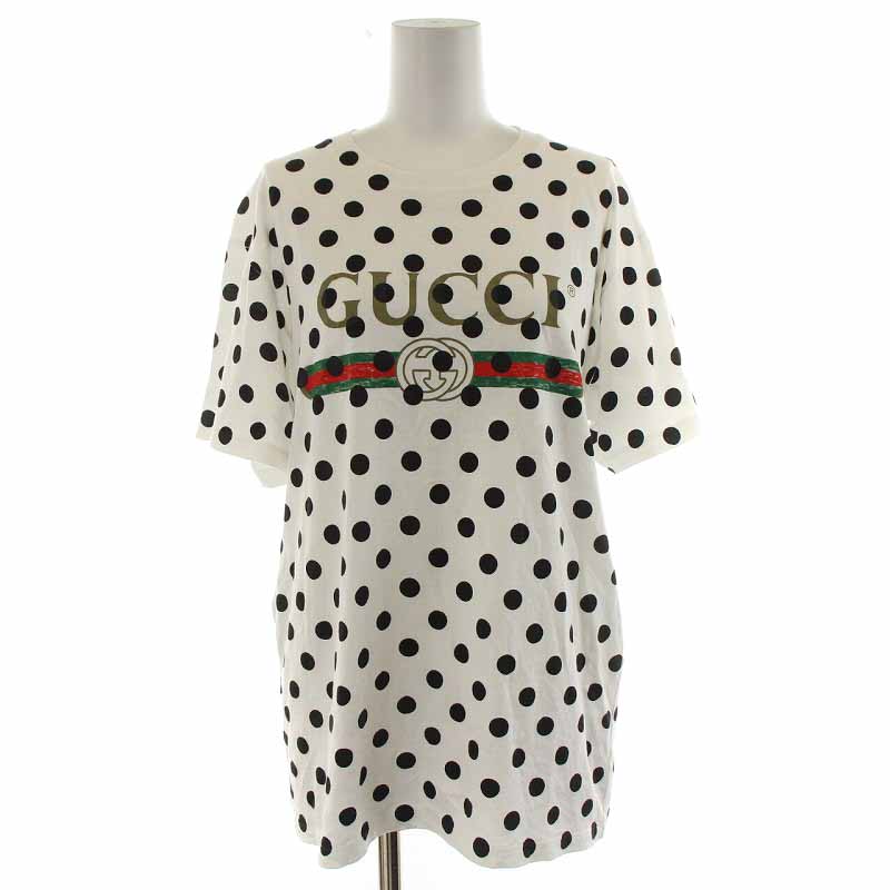 グッチ GUCCI Tシャツ カットソー ポルカドット 水玉 ヴィンテージロゴ  