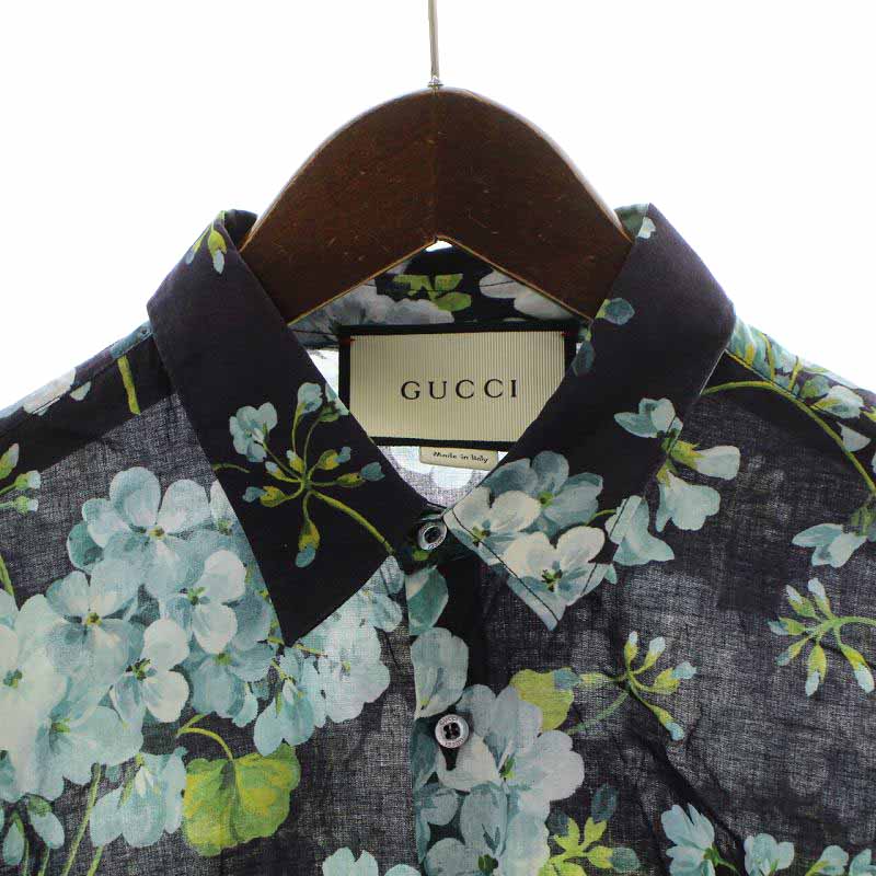 GUCCI メンズ 花柄 長袖シャツ 38/15