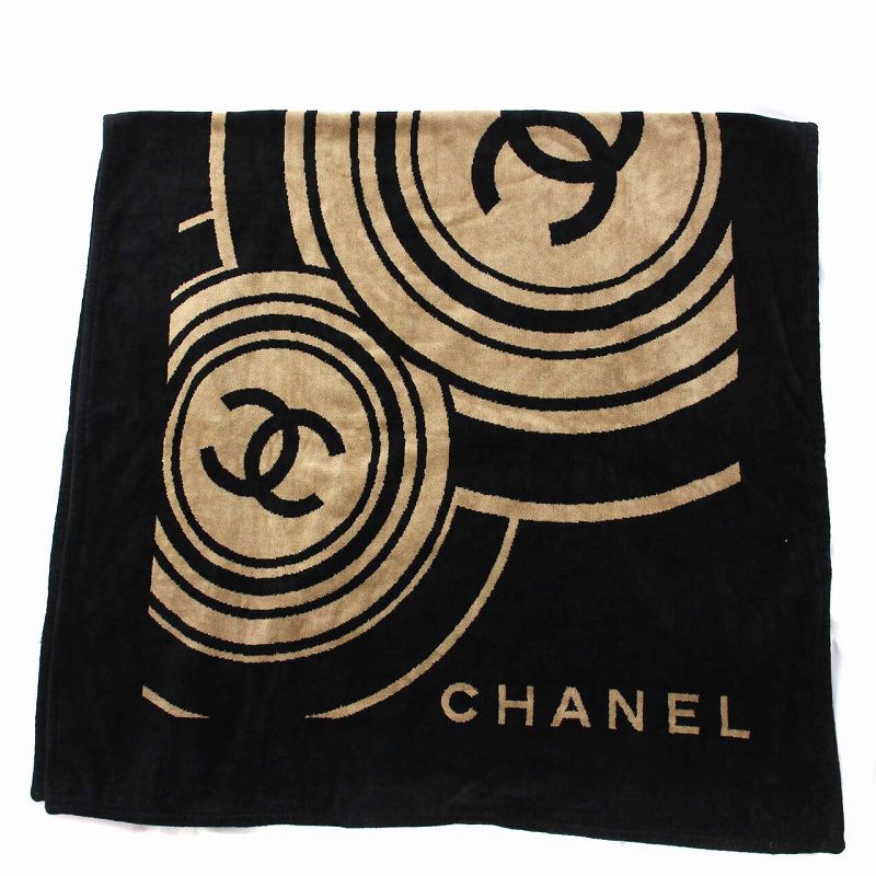 未使用品 シャネル CHANEL ココマーク ビーチタオル ブランケット 総柄 