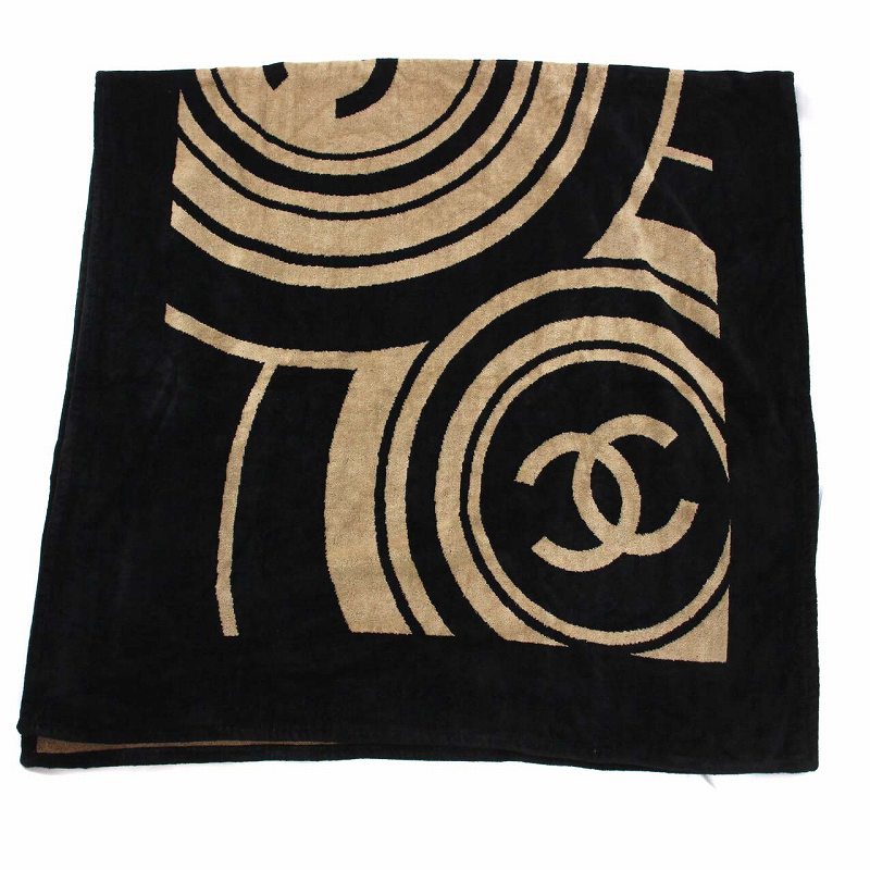 未使用品 シャネル CHANEL ココマーク ビーチタオル ブランケット 総柄 