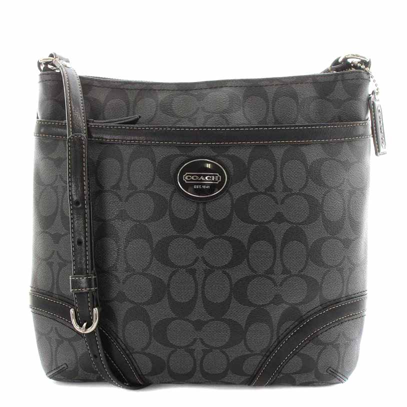 コーチ COACH ヘリテージ ペイトン シグネチャー ショルダーバッグ PVC 