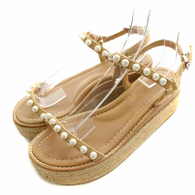 ツルバイマリコオイカワ 新品未使用 パール サンダル ベージュ 23 ほじくっ 