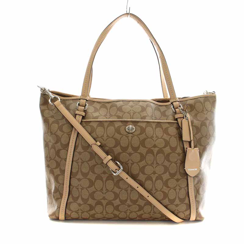 コーチ COACH シグネチャー ショルダーバッグ トートバッグ 2way PVC 