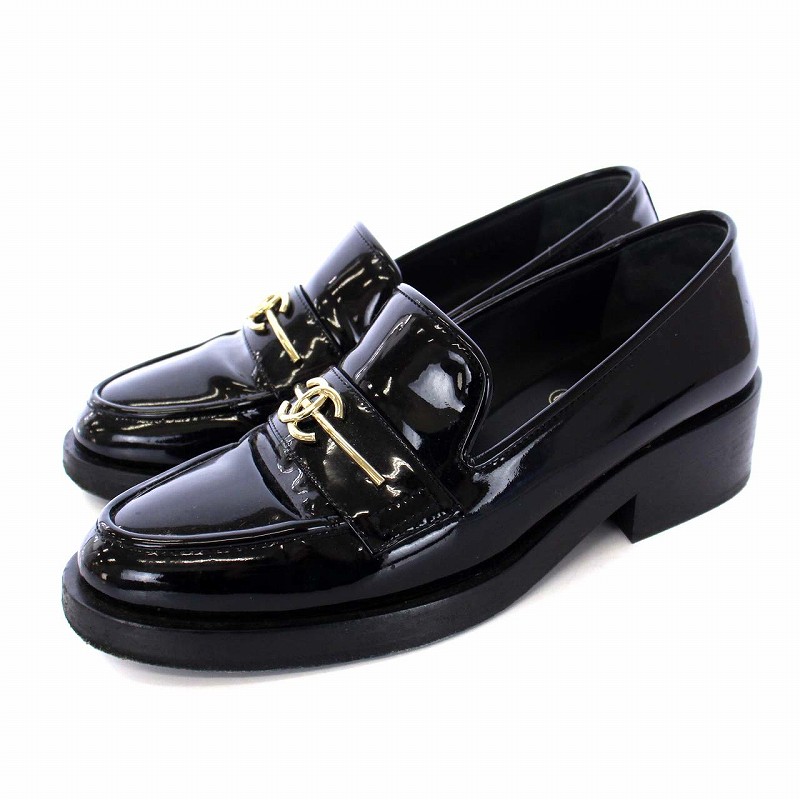 シャネル CHANEL 22FW ココマーク ローファー エナメル チャン 