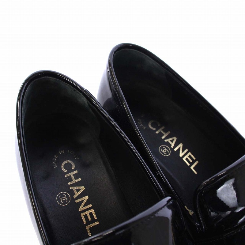 シャネル CHANEL 22FW ココマーク ローファー エナメル チャン 