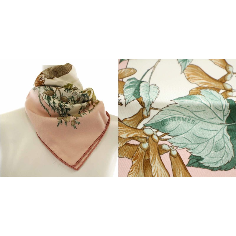 エルメス HERMES カレ90 AU COEUR DES BOIS 森の中で スカーフ シルク