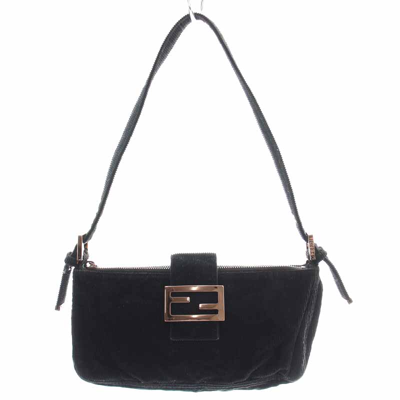 フェンディ FENDI ワンショルダーバッグ コーデュロイ FFロゴ 黒 