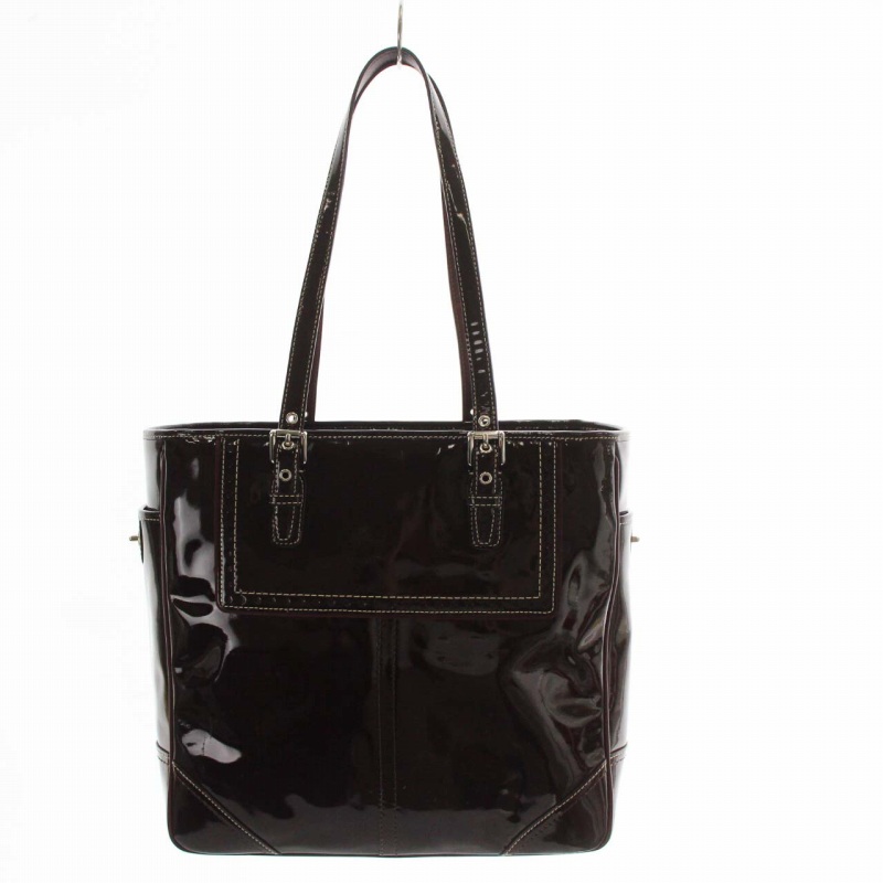 コーチ COACH トートバッグ ハンドバッグ エナメル 紫 パープル F11520 