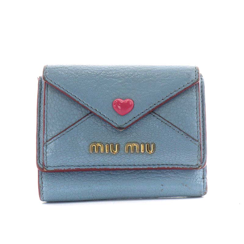 ミュウミュウ miumiu マドラスラブ 財布 三つ折り 小銭入れ レザー 