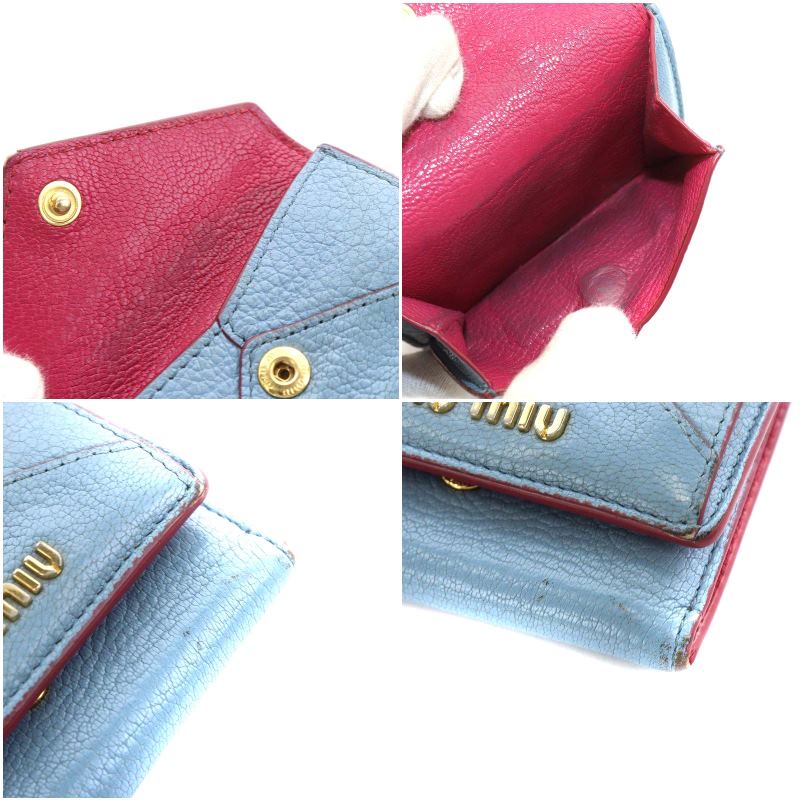 ミュウミュウ miumiu マドラスラブ 財布 三つ折り 小銭入れ レザー