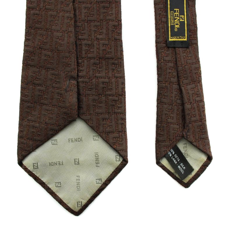 FENDI フェンディメンズ ネクタイ シルク混 ズッカ柄 FENDI ブラック小紋柄 ネクタイ 未使用品 FENDI フェンディ ブランド