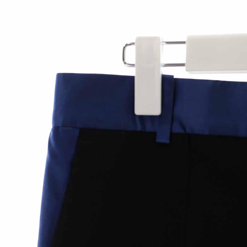 セリーヌ CELINE テーパードパンツ ロング ウール シルク サテン切替 