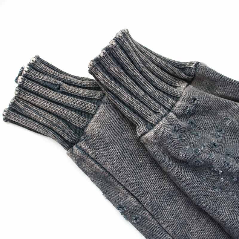 DIESEL ジップアップパーカー ダメージ加工 XL グレー 中古・古着通販】DIESEL (ディーゼル) ダメージジップパーカー