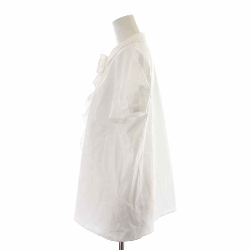 ヨーコチャン YOKO CHAN 2021 ブラウス シャツ フリル 半袖 40 L 白 