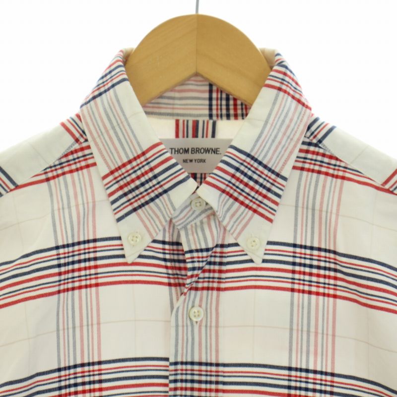 トムブラウン THOM BROWNE トリコロールチェックオックスフォードBD 