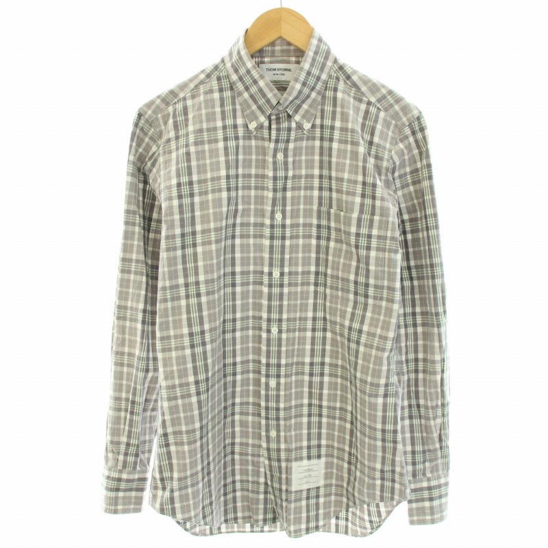 トムブラウン THOM BROWNE シャツ ボタンダウン 長袖 チェック柄 