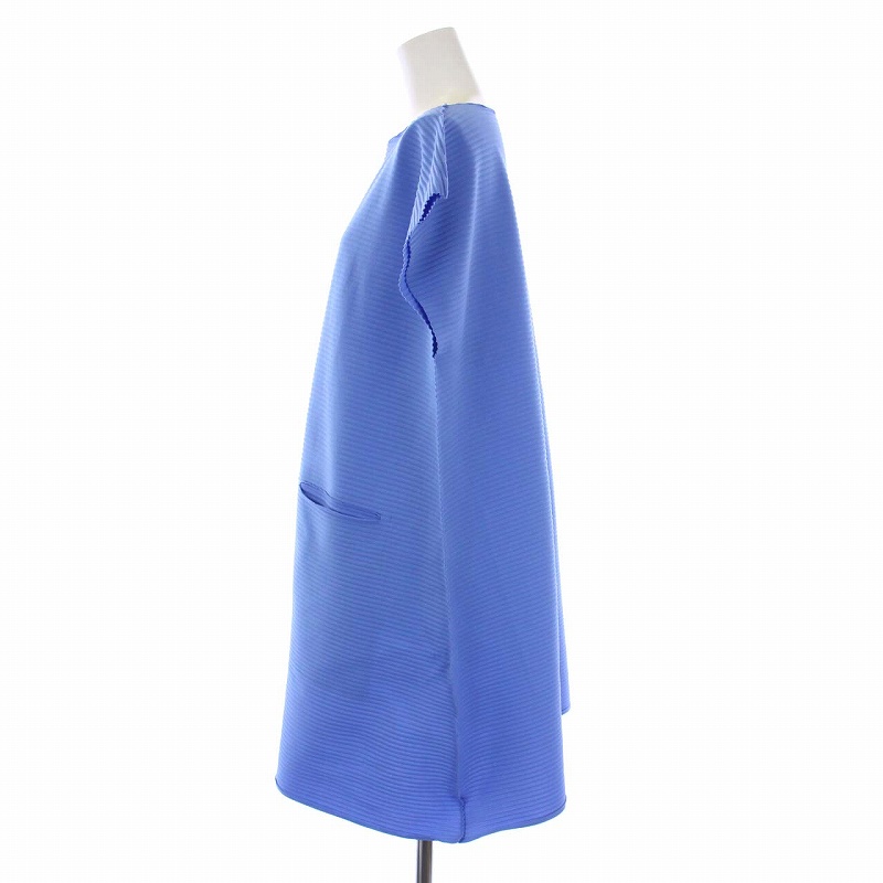 ISSEY MIYAKE me デザインプリーツカットソーワンピースブルー