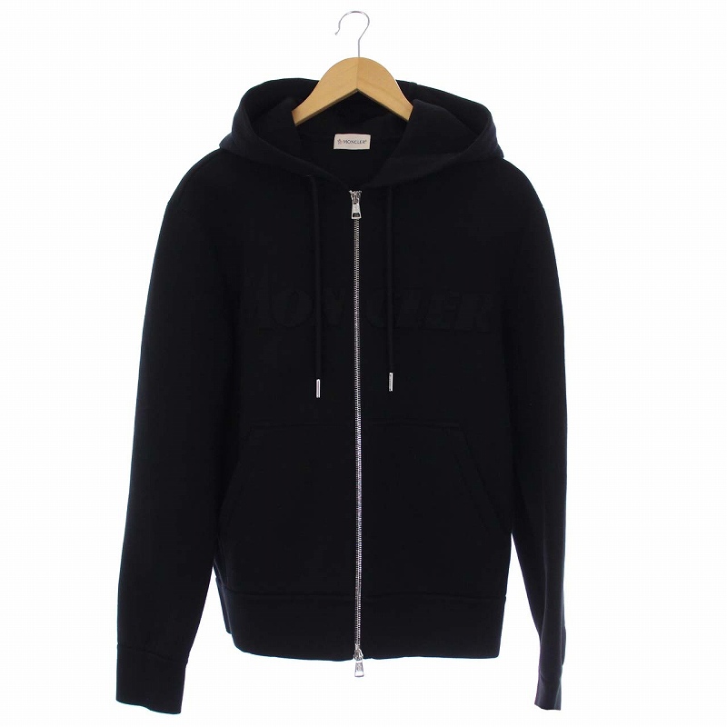 モンクレール MONCLER 20AW MAGLIA CARDIGAN ジップアップパーカー ロゴ M 黒 ブラック /KH メンズ