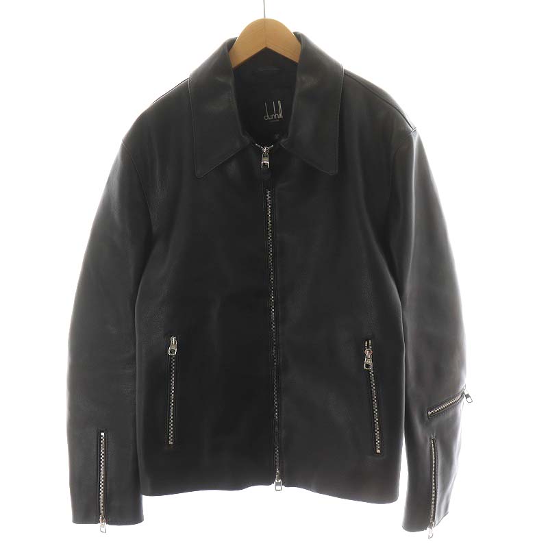 ダンヒル dunhill 近年モデル レザージャケット 革ジャン 牛革 M 黒 