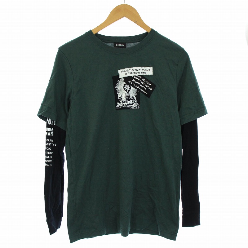 ディーゼル DIESEL Tシャツ ロンT カットソー フェイクレイヤード 長袖