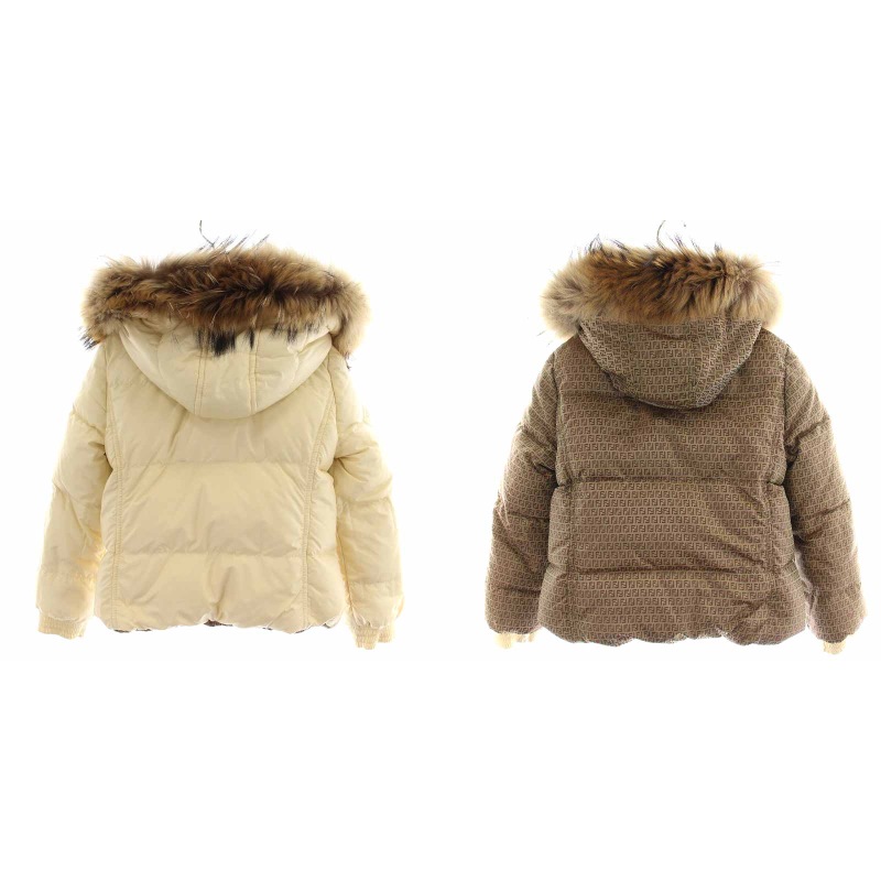フェンディ FENDI ダウンジャケット ジップアップ フード ファー 