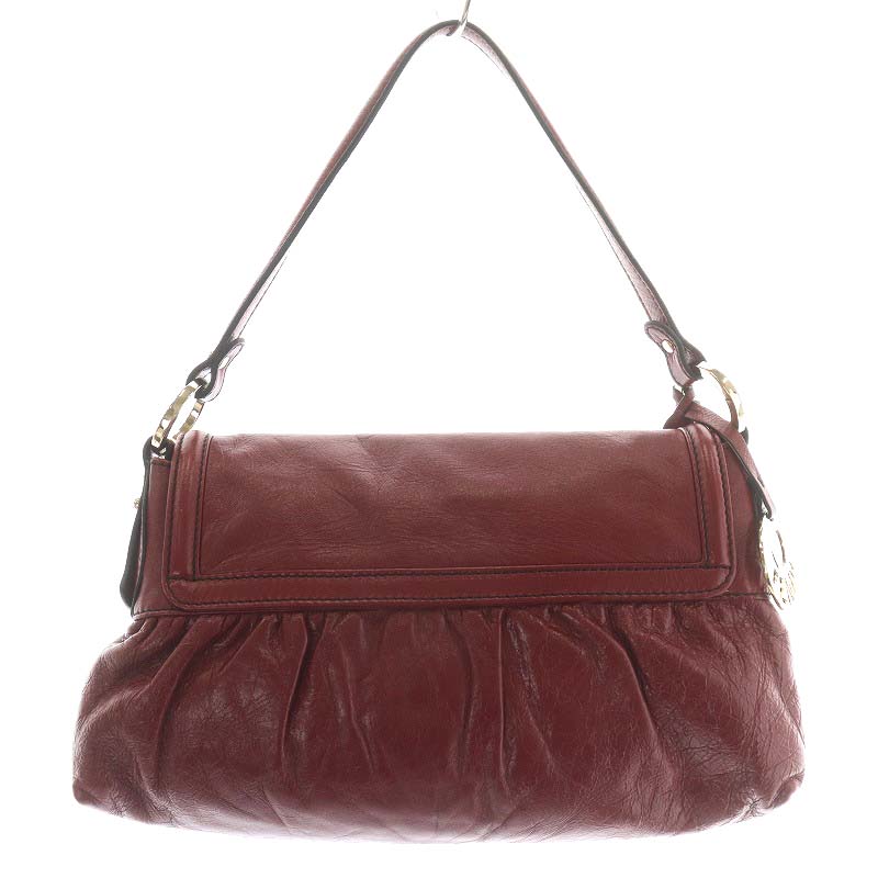 フェンディ FENDI シェフバッグ ハンドバッグ レザー ボルドー 8BR445  