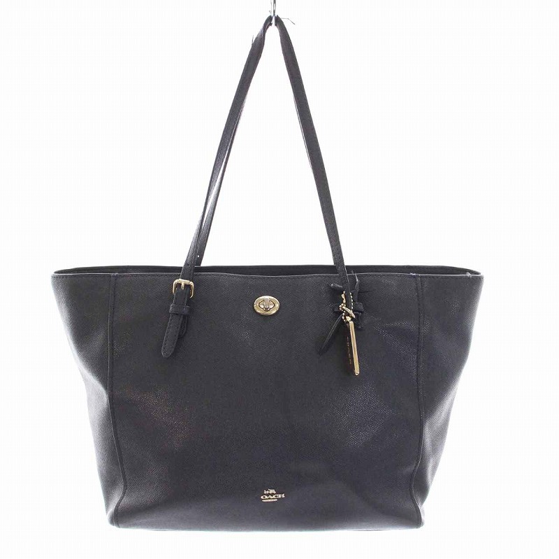 コーチ COACH トートバッグ レザー ゴールド金具 紺 ネイビー F1647 