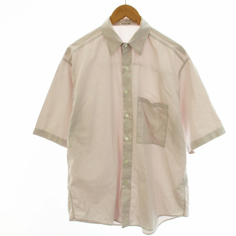 オーラリー AURALEE 20SS WASHED FINX TWILL HALF SLEEVED BIG SHIRTS  
