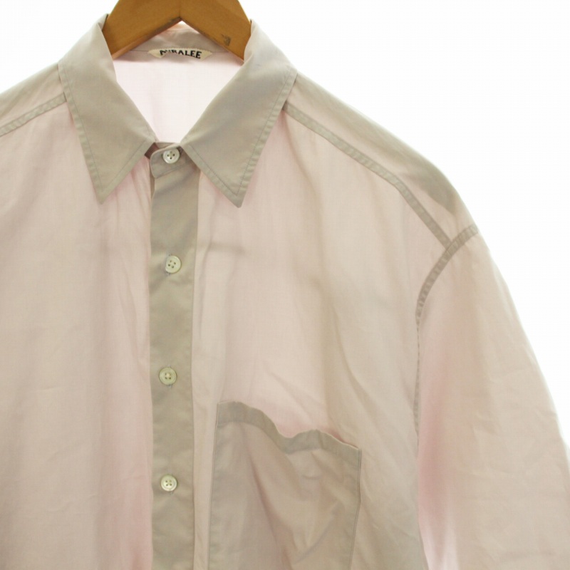 オーラリー AURALEE 20SS WASHED FINX TWILL HALF SLEEVED BIG SHIRTS 