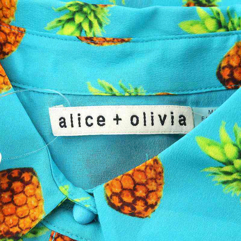 未使用品 アリスオリビア alice + olivia シャツ ブラウス 半袖 総柄 