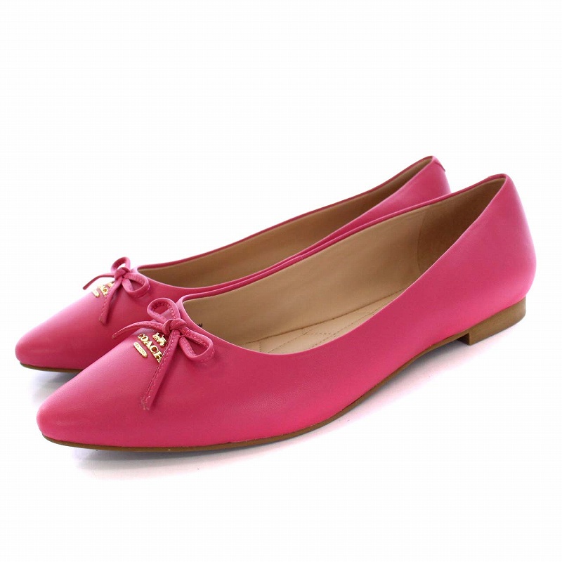 COACH Valintina 合わせりゃ Flat ピンク23.5 シューズ パンプス 靴