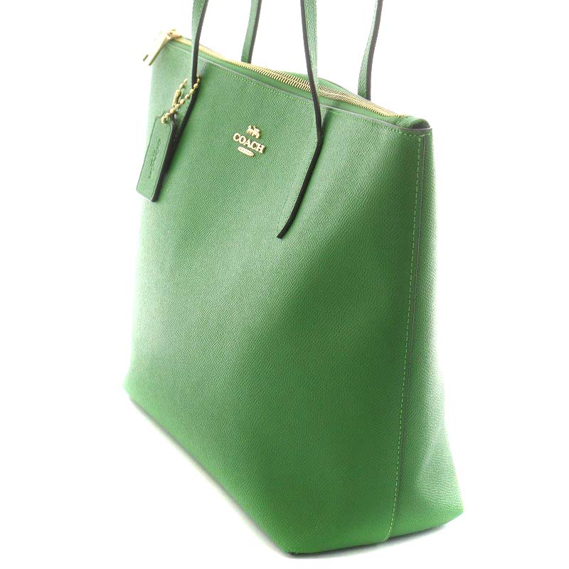 コーチ COACH トートバッグ ハンドバッグ ショルダーバッグ レザー 緑 