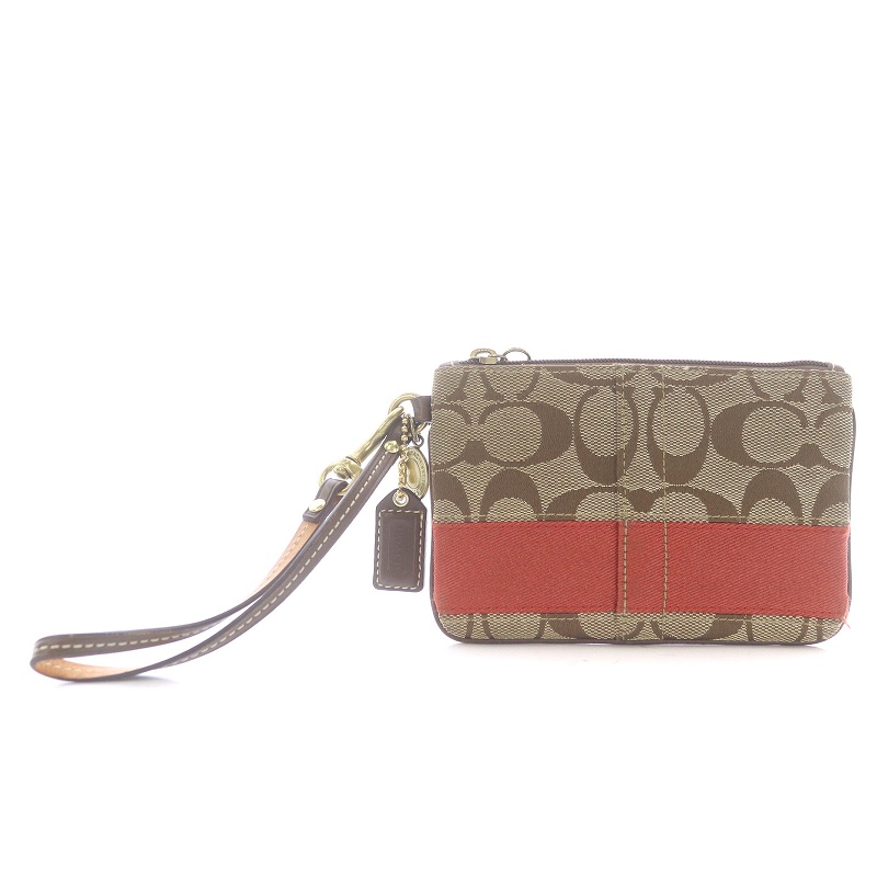 コーチ COACH シグネチャー リストレットポーチ ミニ ストライプ 