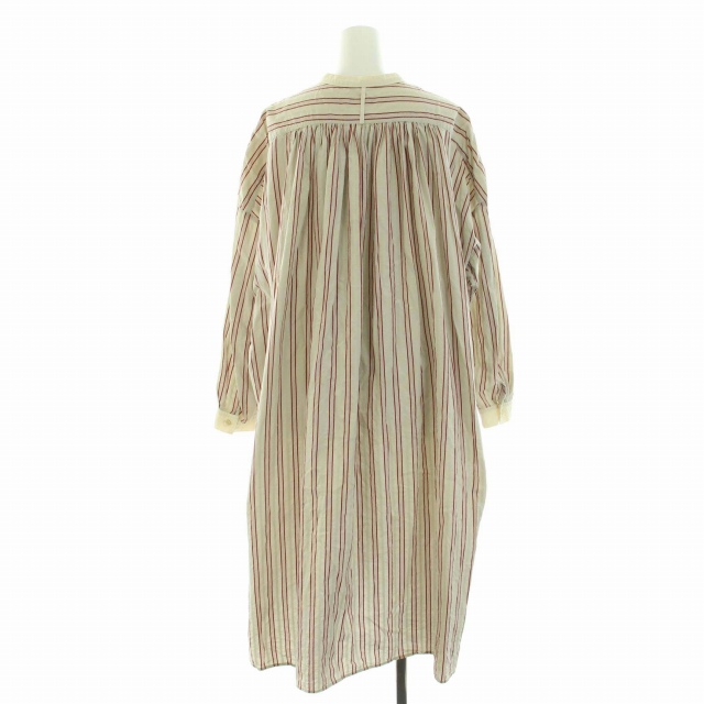 ネストローブ nest Robe ストライプ柄バンドカラーシャツ 