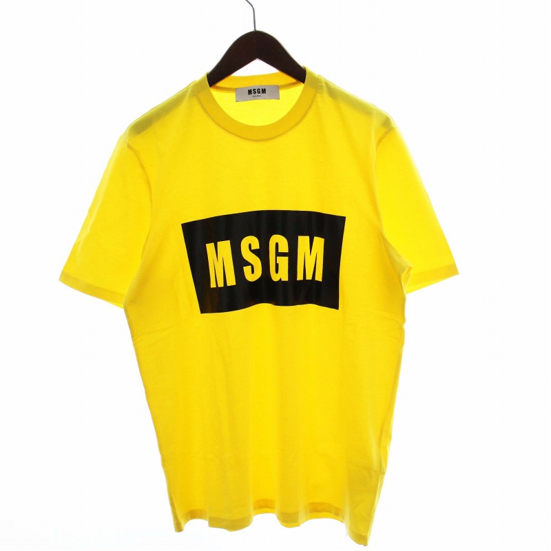 エムエスジーエム MSGM Tシャツ カットソー 半袖 S 黄色 イエロー 
