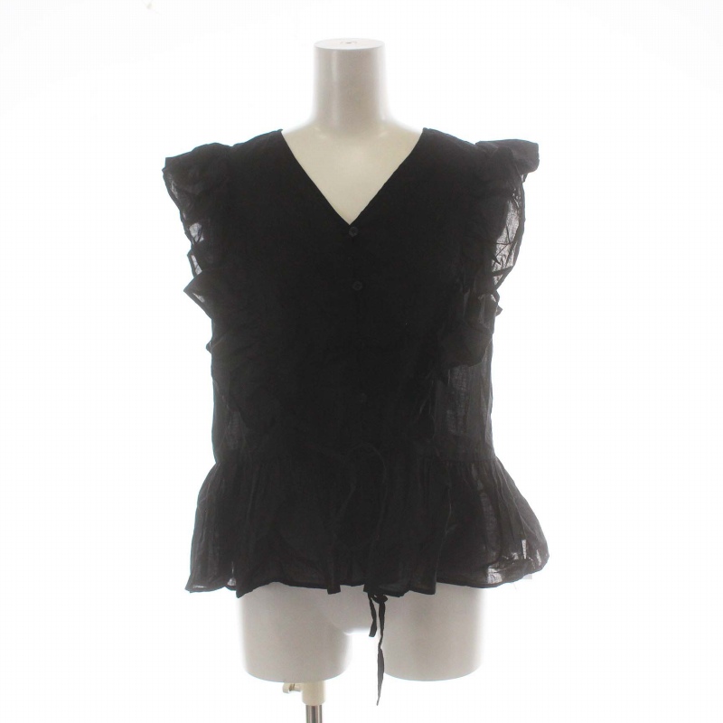 レイビームス Ray Beams 21SS フリル ペプラム Vネック ノースリーブ 