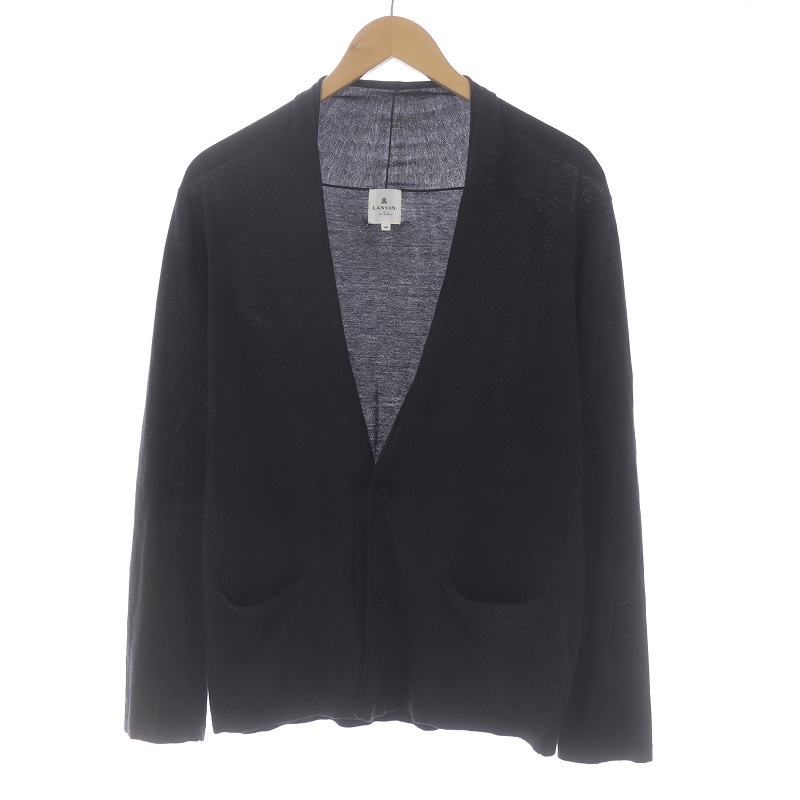 ランバンオンブルー LANVIN en Bleu カーディガン ミドル シングル V 