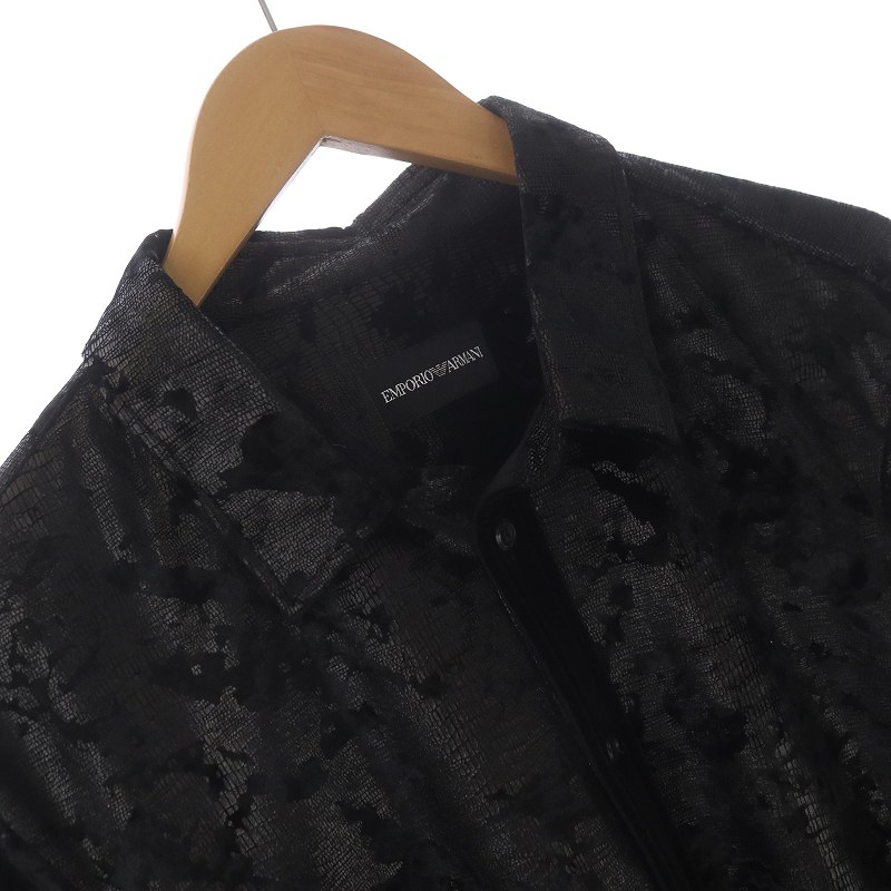 エンポリオアルマーニ EMPORIO ARMANI ベロアシャツ 長袖 レギュラー 