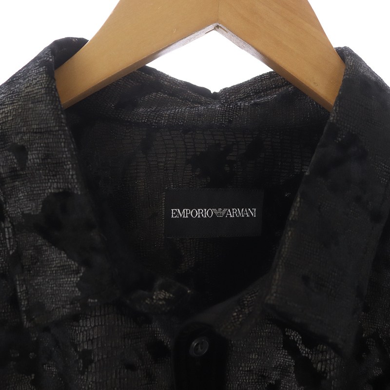エンポリオアルマーニ EMPORIO ARMANI ベロアシャツ 長袖 レギュラー 