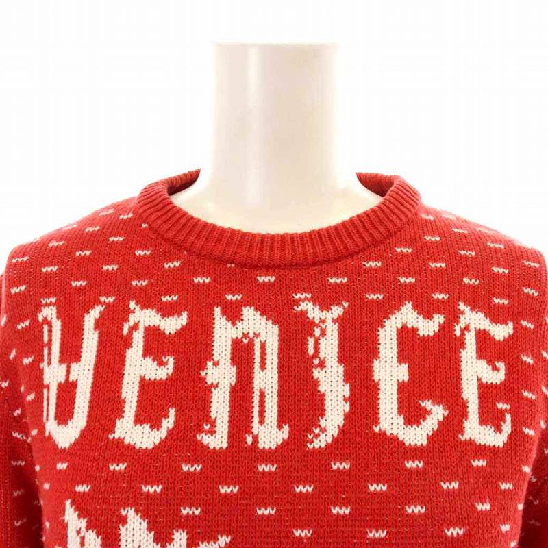 ディーゼル DIESEL ニット セーター 長袖 クルーネック ロゴ 総柄 XS