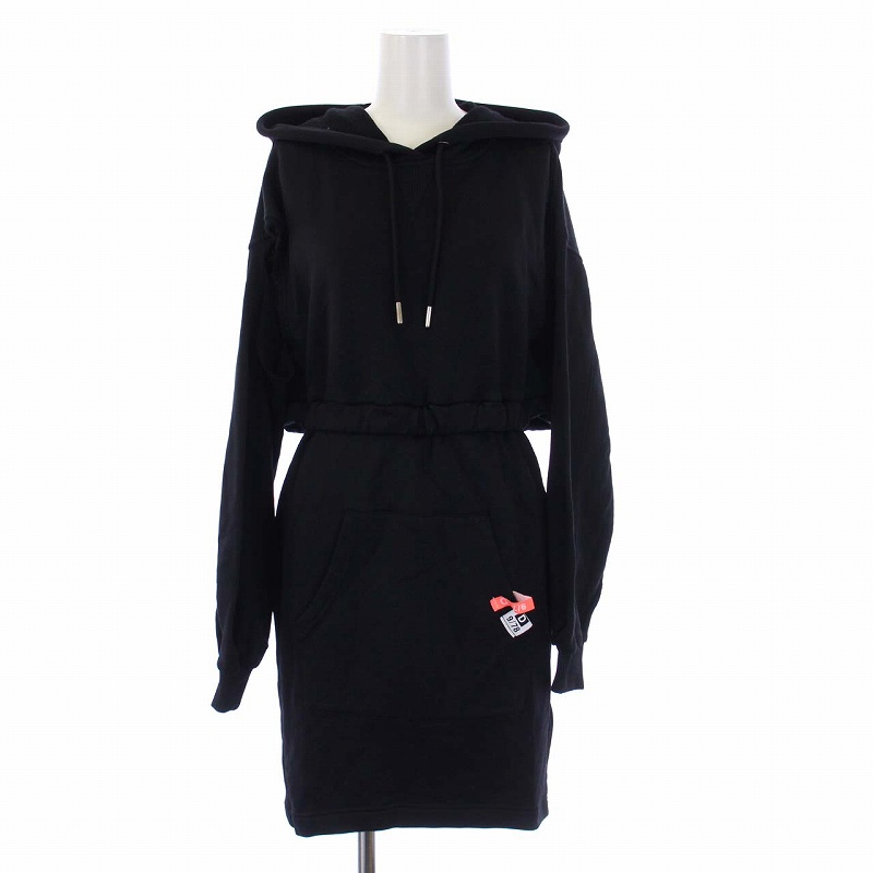 ディーゼル DIESEL パーカーワンピース スウェット 長袖 ひざ丈 タイト  