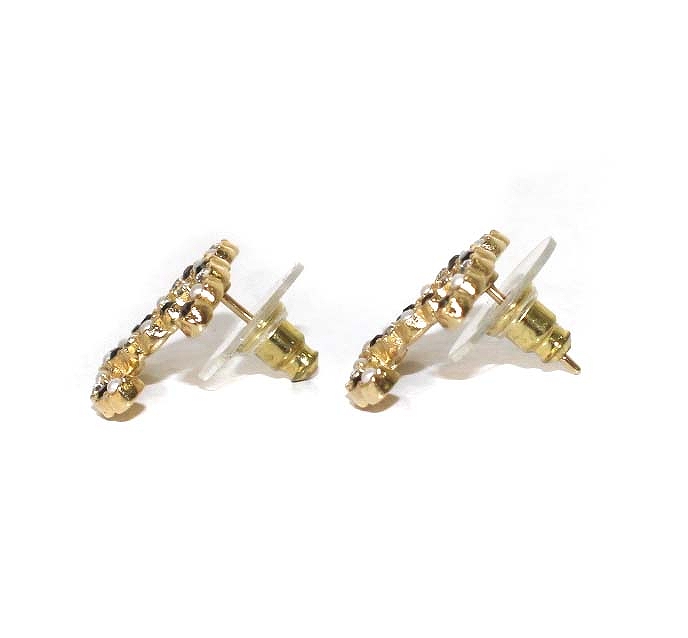 シャネル CHANEL A21V ココマーク ピアス ラインストーン フェイク  