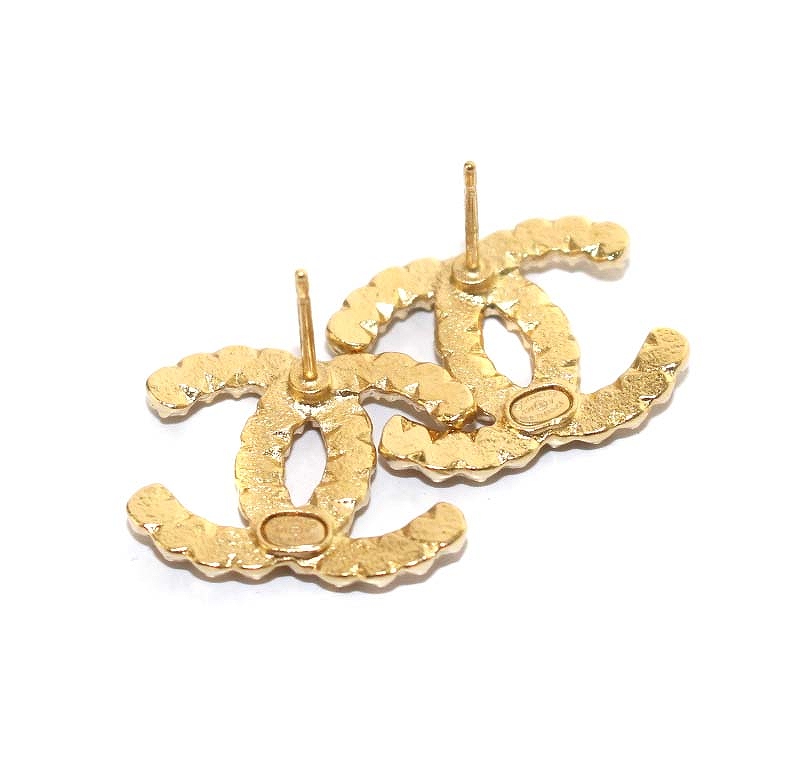 シャネル CHANEL A21V ココマーク ピアス ラインストーン フェイク  