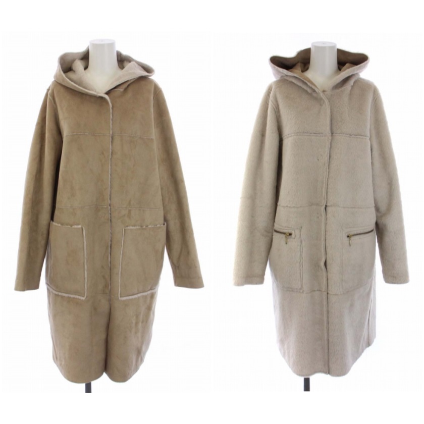 美品 COLLAGE 低い GALLARDAGALANTE ムートンコート フリー 