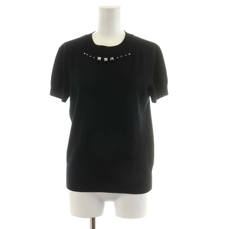 エルメス 半袖ニット 38 （HERMES エルメス 100%カシミヤ 半袖 ニット  